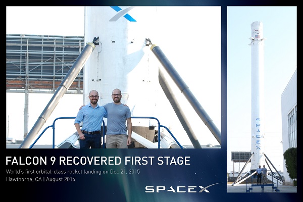Myself (Left) and my brother infront of the SpaceX F9-21 Rocket