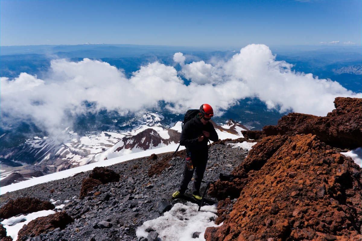 My climbing parter on Misery Hill (Mt. Shasta).